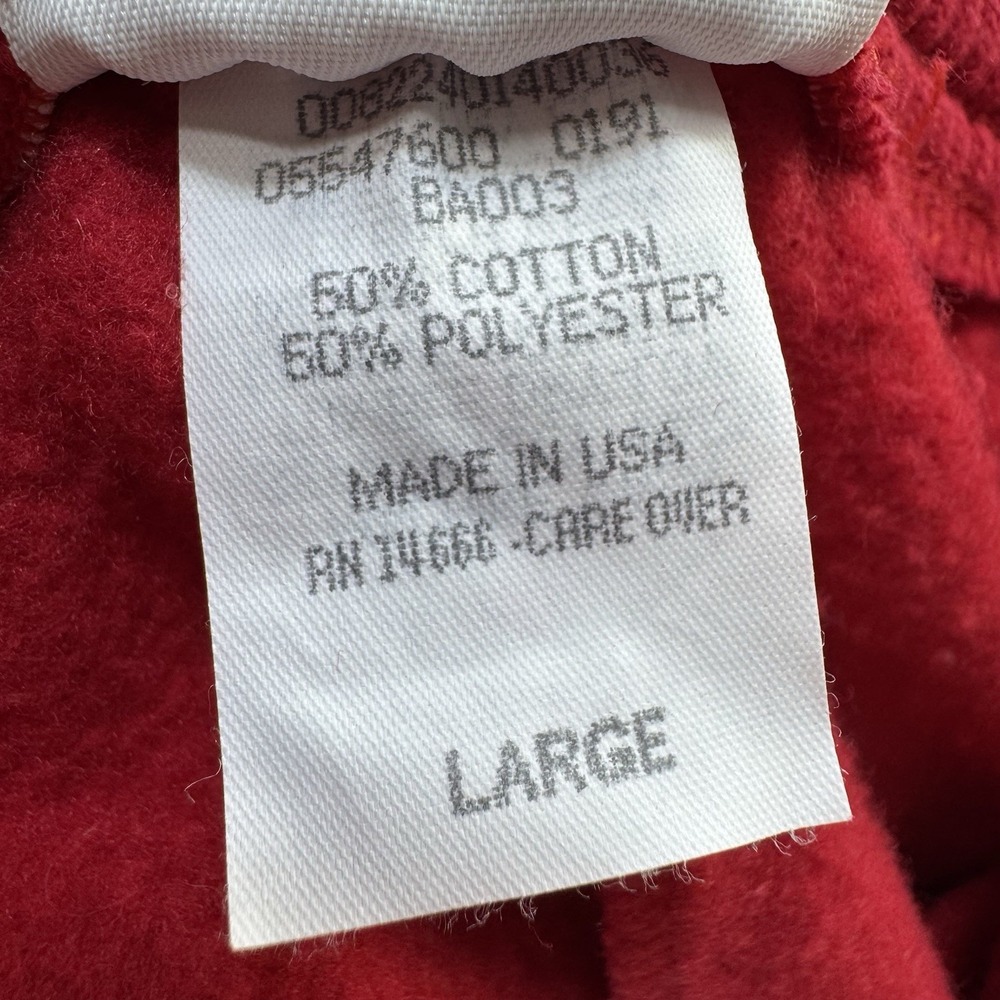 Vintage Y2K Lee Jogger Sweatpants Size Large Red Puffy Paint Art Made In USA - Picture 3 of 12